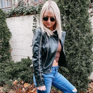 Vegan Leather Studded Jacket
